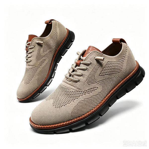 Plus Size EU48 49 50 Mens Trendy Flywoven Mesh Brogues Fashion Casual Shoes Lightweight Comfortable Walking Sneakers