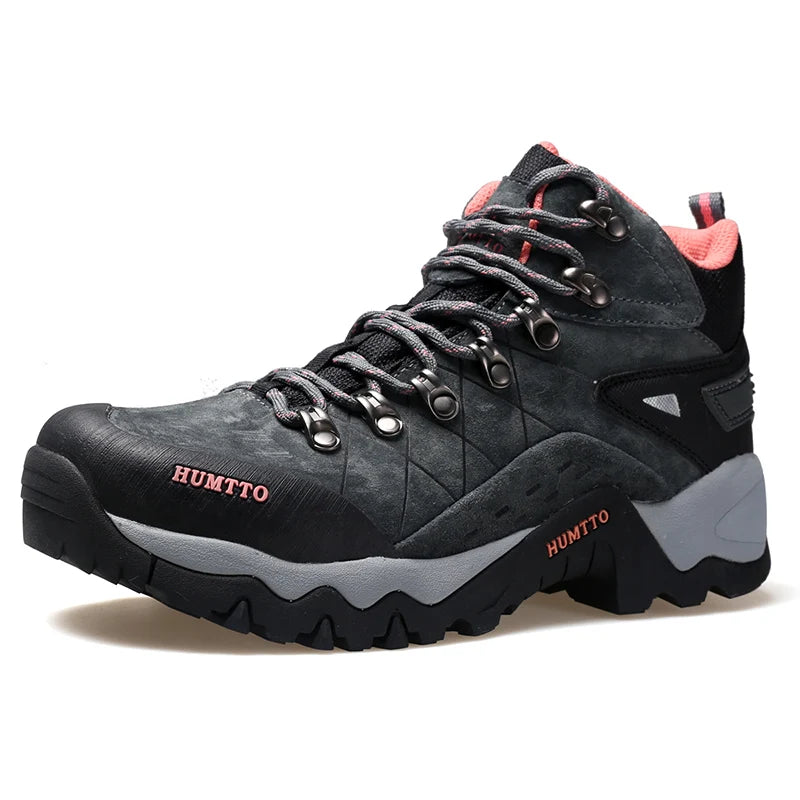 HUMTTO Waterproof Trekking Shoes Womens Luxury Designer Hiking Boots for Women Outdoor Climbing Sneakers New Leather Ankle Boots
