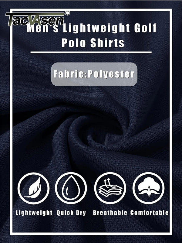 TACVASEN Long Sleeve Polos Quick Dry T-shirts Mens Breathable Sports Tees Casual Golf Polo Shirts Work T-shirt Pullover Tops Man
