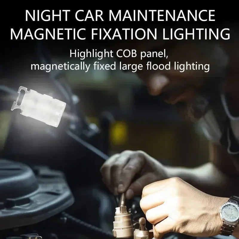 ភ្លើង LED ភ្លើងពិលម៉ាញេទិក ពហុមុខងារ សាកថ្ម ភ្លើងតូចចល័ត ថែទាំ ភ្លើងការងារភ្លឺខ្លាំង ចល័ត