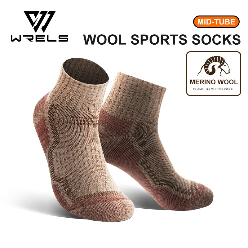 WRELS Merino Wool Socks Unisex Super Thick Thermal Hiking Socks for Cold Weather Compression Running Socks Outdoor Warm Socks