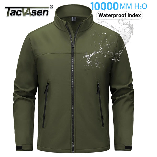 TACVASEN Men's Winter Lightweight Fleece Lined Tactical Softshell Jacket Waterproof Breathable Warm Outdoor Hiking Windbreaker