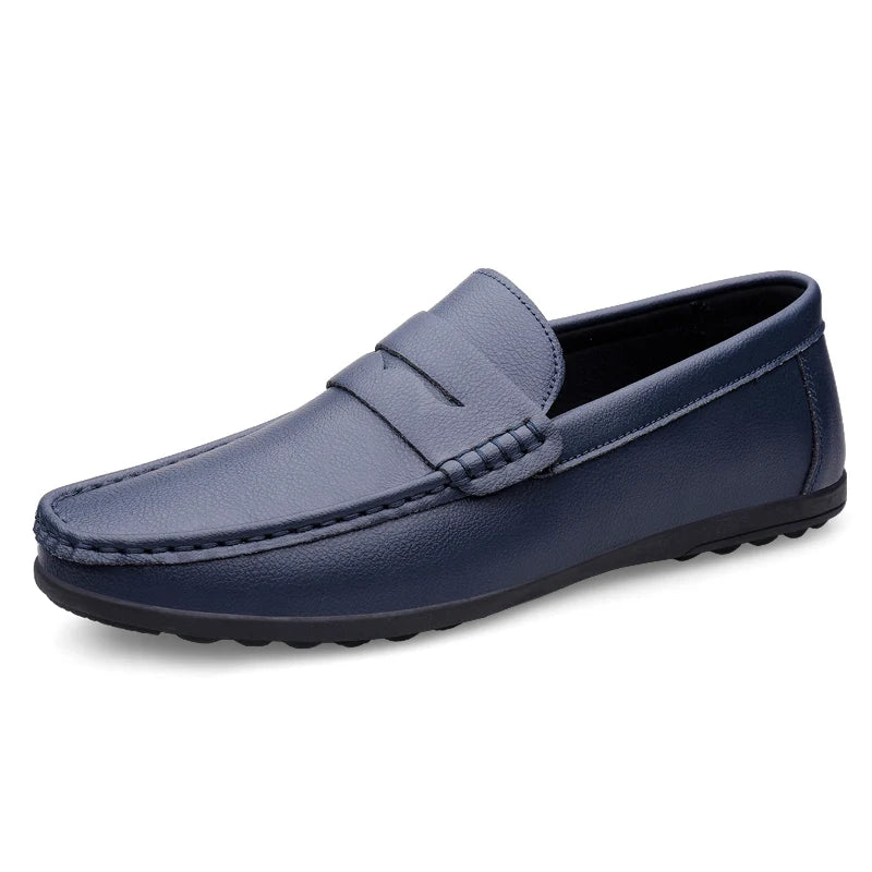 Spring Autumn Mens Casual Leather Loafers Men Loafer Shoes Mocasines Hombre Mocassini White Black Slip-On Big Size Dropshipping