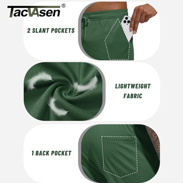 TACVASEN Lightweight Sport Pants Mens Quick Dry Elastic Waist Running Pants Outdoor Gym Workout Athletic Pants Sweatpants Jogger
