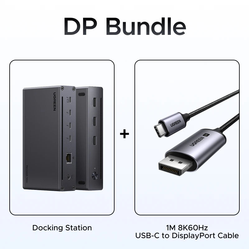 UGREEN Thunderbolt4 USB HUB 8-in-1 Docking Station 40Gbps with 3xThunderbolt 4 4K60Hz 8K30Hz 1000Mbps 10Gbps for MacBook Laptop