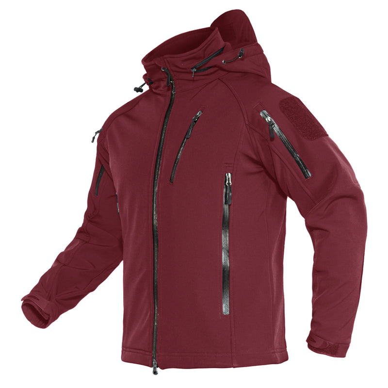 TACVASEN Windproof Winter Fleece Lining Hooded Jacket Mens Waterproof Softshell Jacket Coat Hiking Work Jackets Coat Outwear