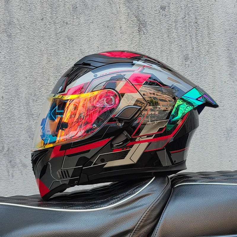 ORZ's latest high-quality modular flip helmet cascos para motos motorcycle dual lens full helmet capacity DOT approved