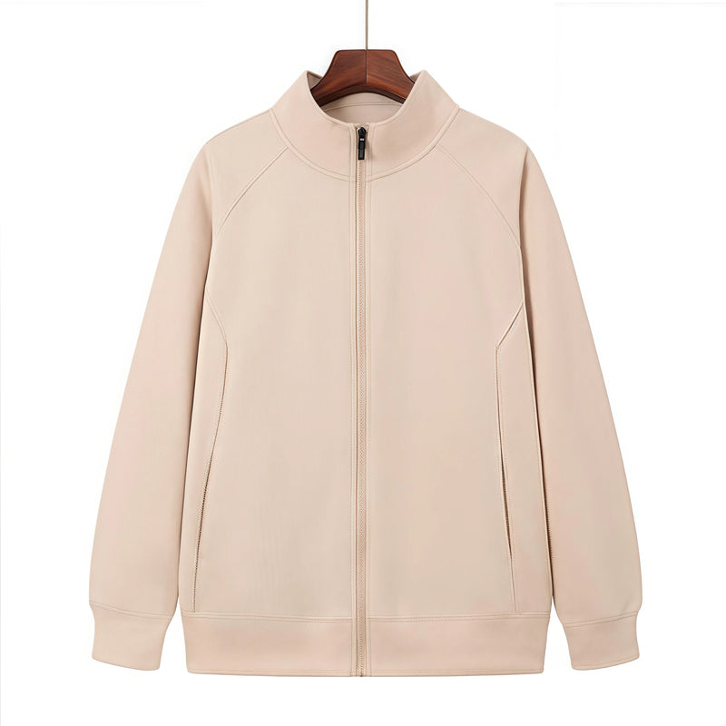 New Oxygen Cotton Super Soft Thick Stand-Up Collar Zipper Sweatshirt with Fleece Lining for Warmth in Autumn and Winter