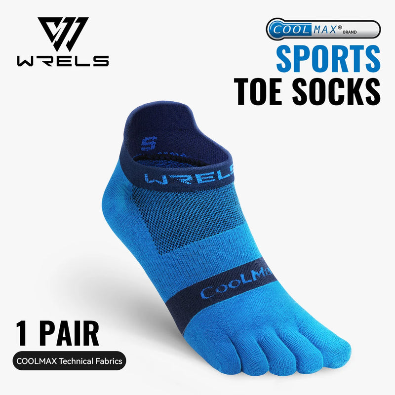 WRELS 1/2/3pairs COOLMAX Toe Socks Breathable Five Finger Socks Athletic Hiking Running Soft Comfortable Moisture Wicking Socks