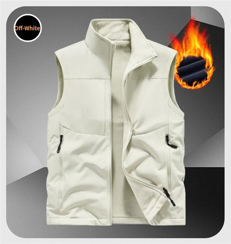 Multi-pocket outdoor suit vest coat custom logo10 Colors Casual vest winter warm sleeveless vest jacket 2025 Autumn/Winter