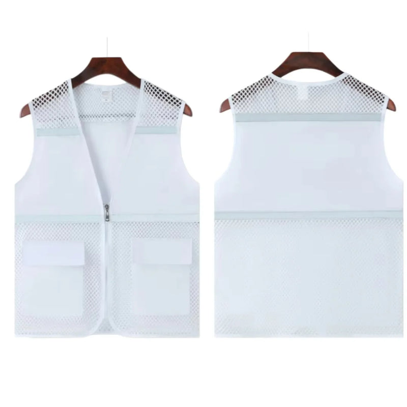 Hot Sale Custom Logo Printed Advertising Clothing Work Vest  Summer Breathable Mesh Fishing Vest Volunteer Workwear