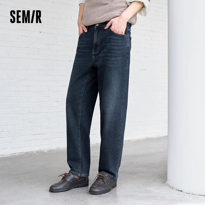 Semir Men Denim Jeans Soft Touch Brushed Fabric Regular Fit Straight Leg 2026 New Winter Daily Wear Urban Casual Style