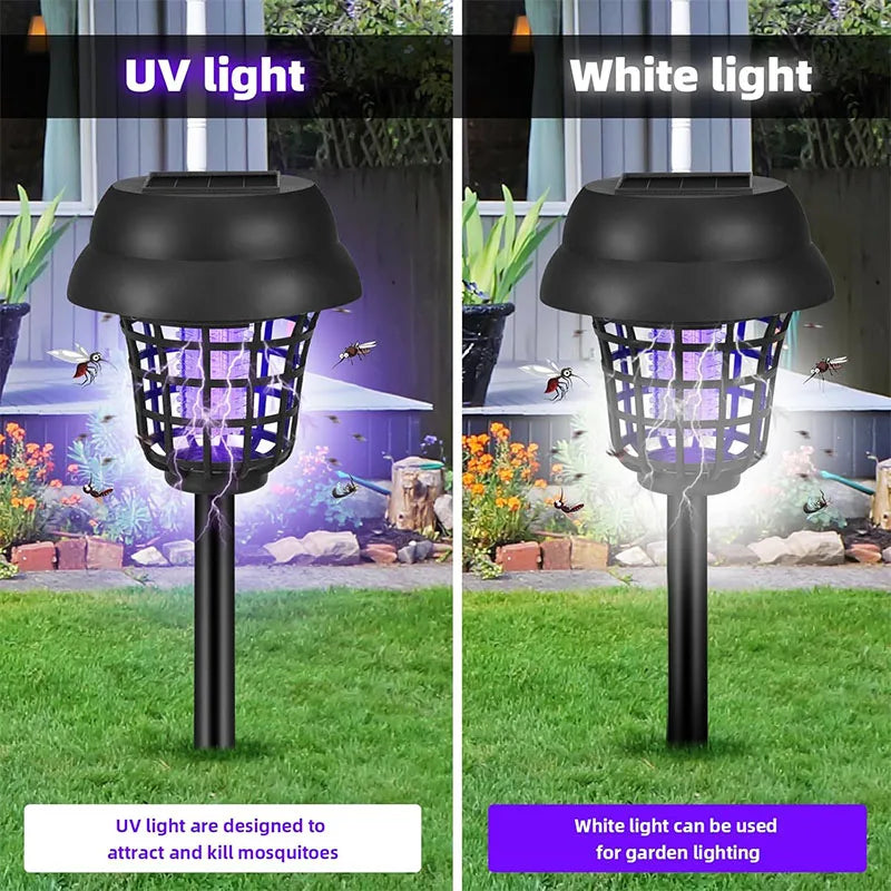 Solar Bug Zapper Waterproof Outdoor Mosquito Zapper Killer and Lighting Repellent Lamp for Indoor Outdoor Use Garden Patio