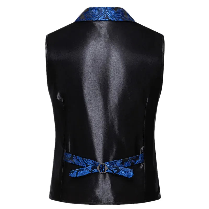 Blue Jacquard Fabric Men's Sleeveless Vest Coat,Wedding/Party/Stage Performance Dress Vests,Green Red Pink Black White Waistcoat