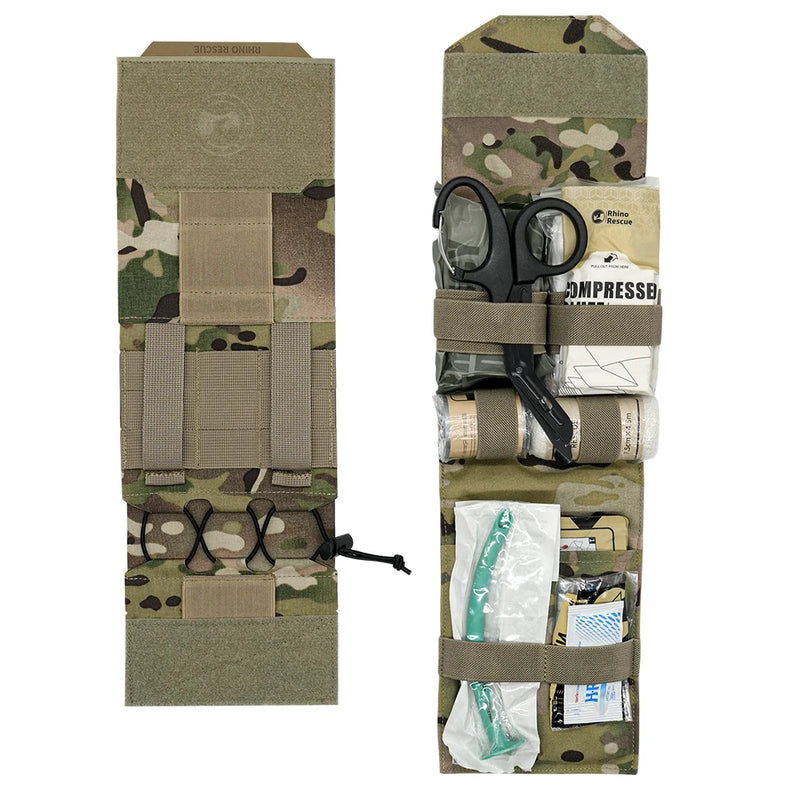 RHINO RESCUE Tactical Molle Medical Pouch Horizontal IFAK Bag Quick Release First Aid Kit for Belt Vest Outdoor