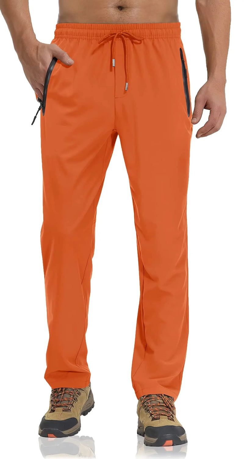 TACVASEN Summer Quick Dry Joggers Hiking Pants Mens Lightweight Casual Running Pants Drawstring Fitness Sports Gym Sweatpants