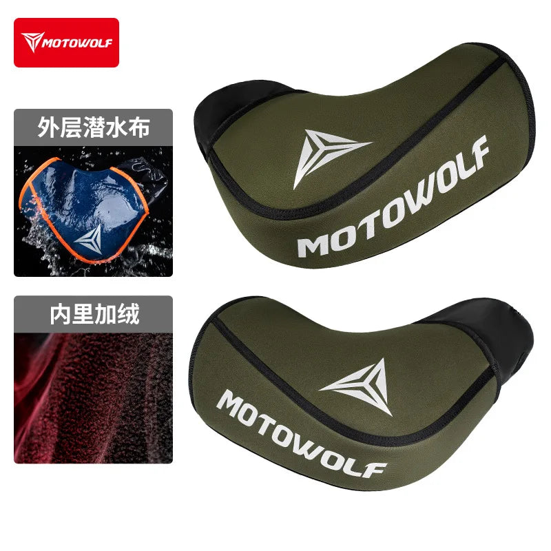 គម្របការពារដៃចង្កូតម៉ូតូ Motowolf គម្របដៃការពារទឹកជ្រាបខ្យល់រដូវរងាក្តៅឆ្លុះបញ្ចាំងសមជាសកលសម្រាប់ម៉ូតូស្កូតឺ