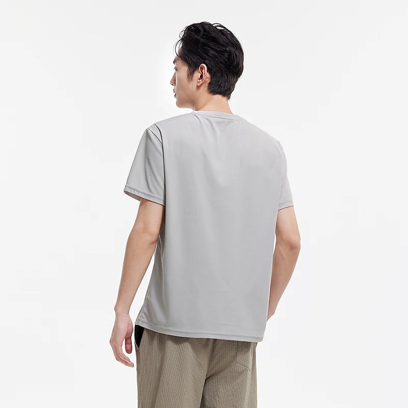 Semir Men Tshirt Moisture Wicking Sport Letter Print Crew Neck Antibacterial Knit 2026 Summer Soft Comfy Sport Top