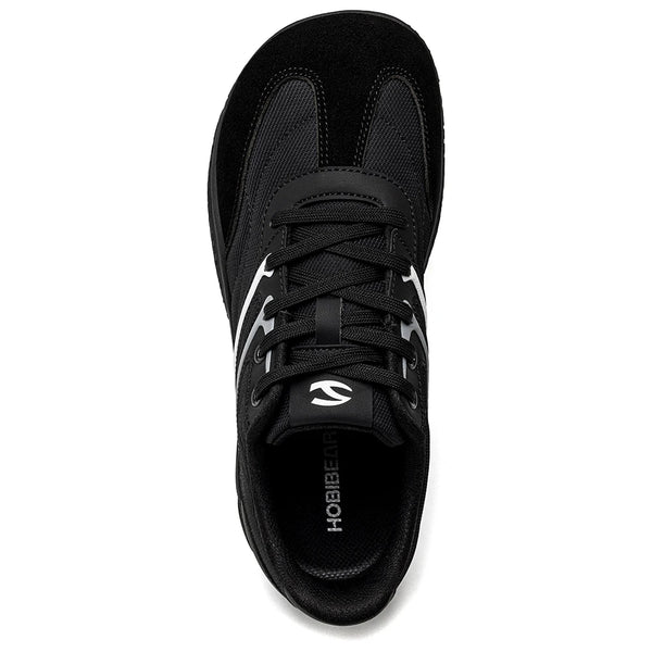 HOBIBEAR Barefoot Wide Width Shoes Unisex Artificial Leather Minimalist Sneakers Lace-Up Retro Walking Shoes for Women Men