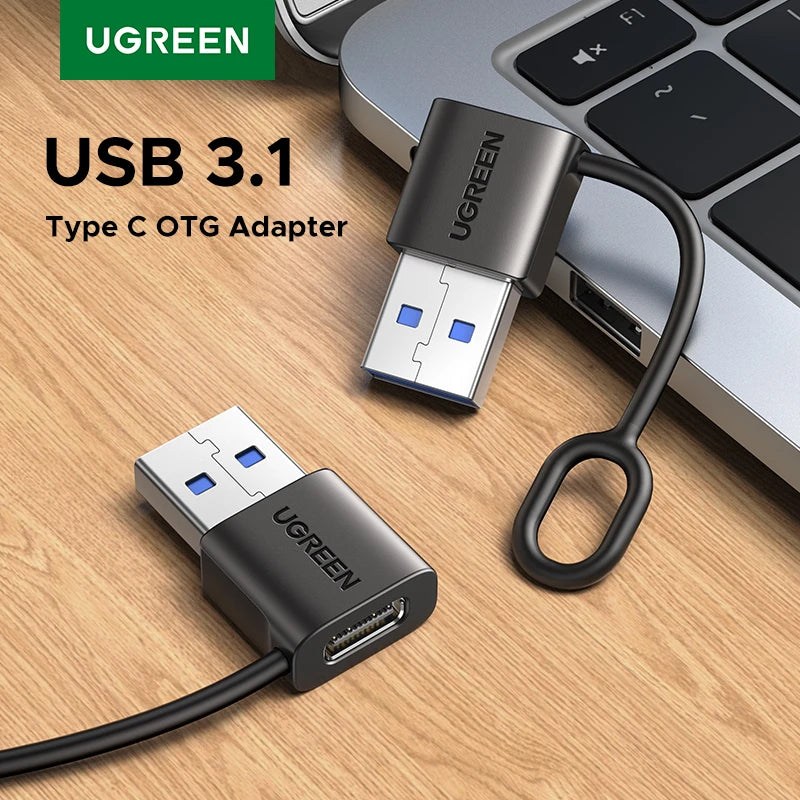 UGREEN USB-A to USB-C Converter OTG 18W Fast Charge USB 3.1 Gen1 Data Transfer Adapter Connector for Laptop PC Smartphone Tablet