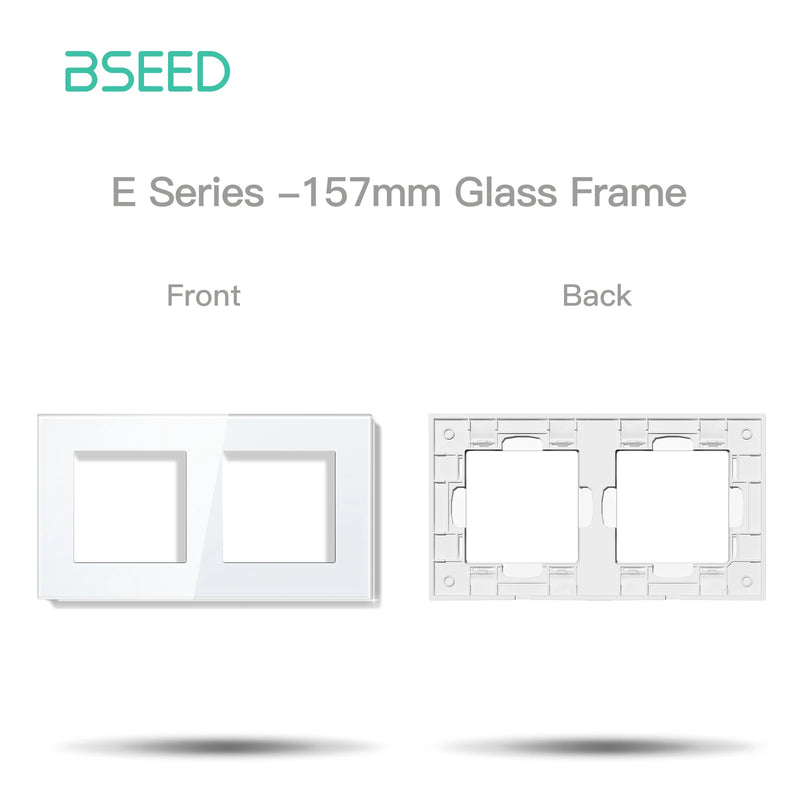 BSEED E Series Crystal Panel Wall Socket Frame Glass Panel 86/157/228/299mm White Black Gold Gray