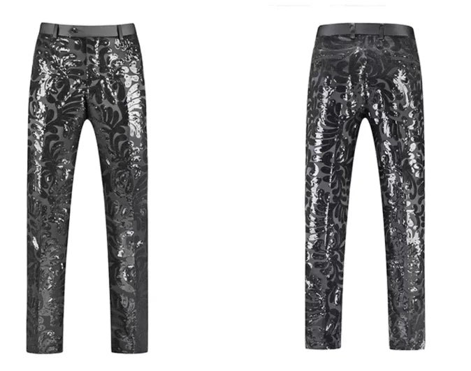 2026 New Men's Gold Shiny Sequin Suit Pants, Wedding Party Dress Trousers,Fashion Slim Pant,Asian Sizes M-5XL,6XL