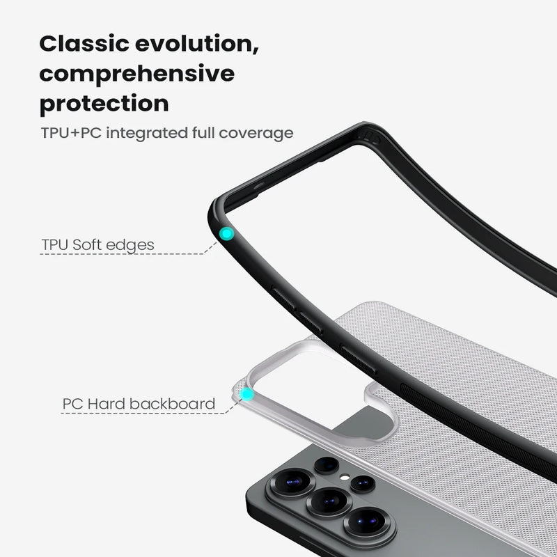 NILLKIN For Samsung Galaxy S26 Ultra Case Super Frosted Shield Pro Soft TPU Frame Transparent Back Cover For Samsung S26/S26+