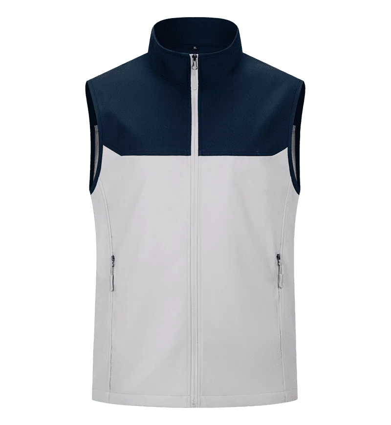 New Customized color-block soft-shell work uniforms for enterprise catering staff waterproof  vest with logo printing