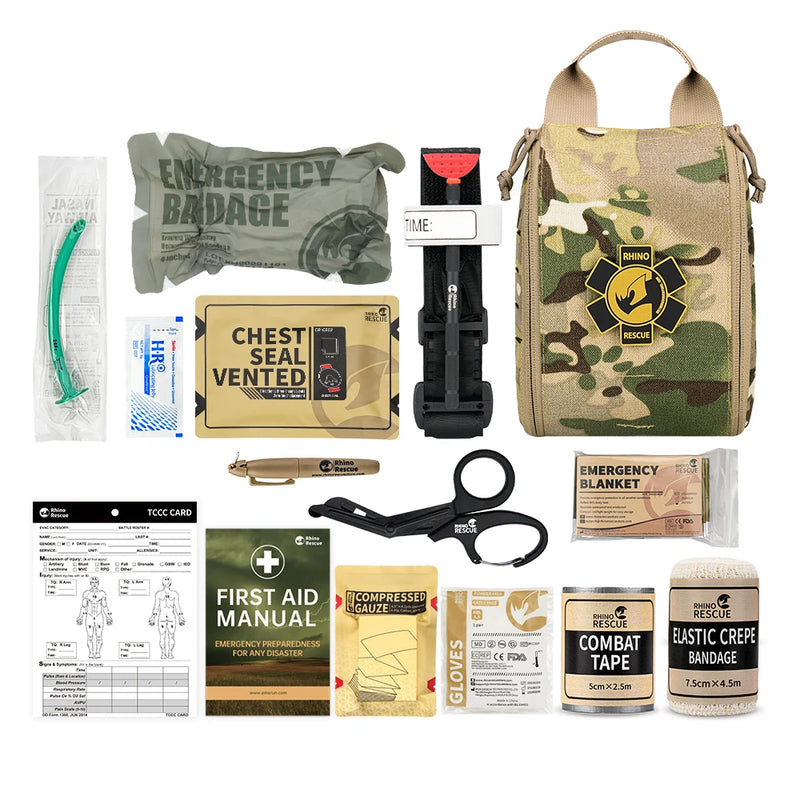 Rhino Rescue IFAK Pouch Trauma Kit Frist Aid Kit Tactical Survival Outdoor Bag Emergency  For Camping Medical Kit