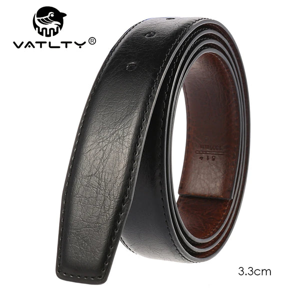 VATLTY 3.3cm Real Leather Belt Men High-quality Natural Cowhide Black Belt Without Buckle No Interlayer Business Belt Male