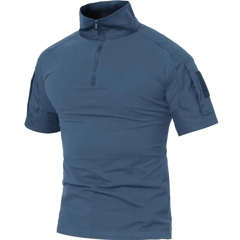 TACVASEN Men's Short Sleeve T-Shirts With Zipper Pockets Mens Summer Solid T Shirts Safari Tee Shirts Hiking Work Clothing
