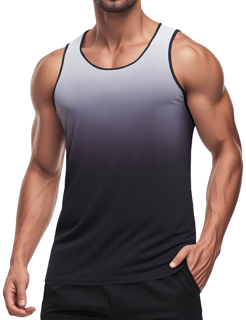 TACVASEN Men's Muscle Tank Top Quick Dry Sleeveless Workout Gym Shirt Athletic Running Fitness Lightweight Stretch Summer Top
