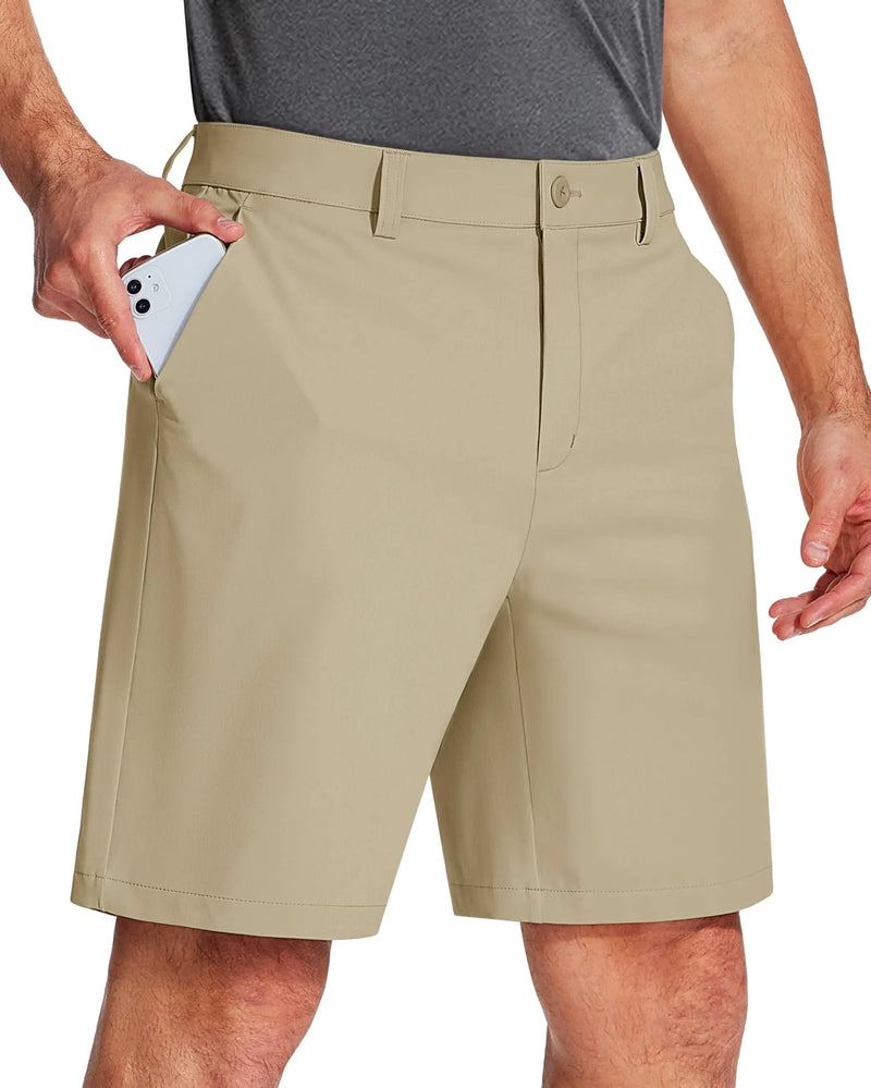 TACVASEN Golf Quick Dry Shorts Men Stretch Lighyweight Dress Work Casual Shorts with 4 Pockets Flat Front Hiking Shorts 9 Inch