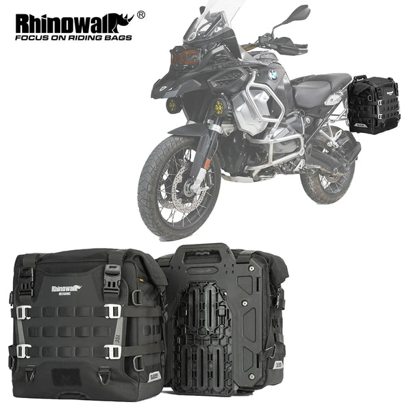 កាបូបចំហៀងម៉ូតូ Rhinowalk ដែលអាចដោះចេញបានយ៉ាងរហ័ស ការពារភ្លៀង 35L ប្រឆាំងនឹងចោរកម្ម ជាមួយនឹងរន្ធចាក់សោ សម្រាប់ BMW R1300GS R1250GS R1200GS S1000XR