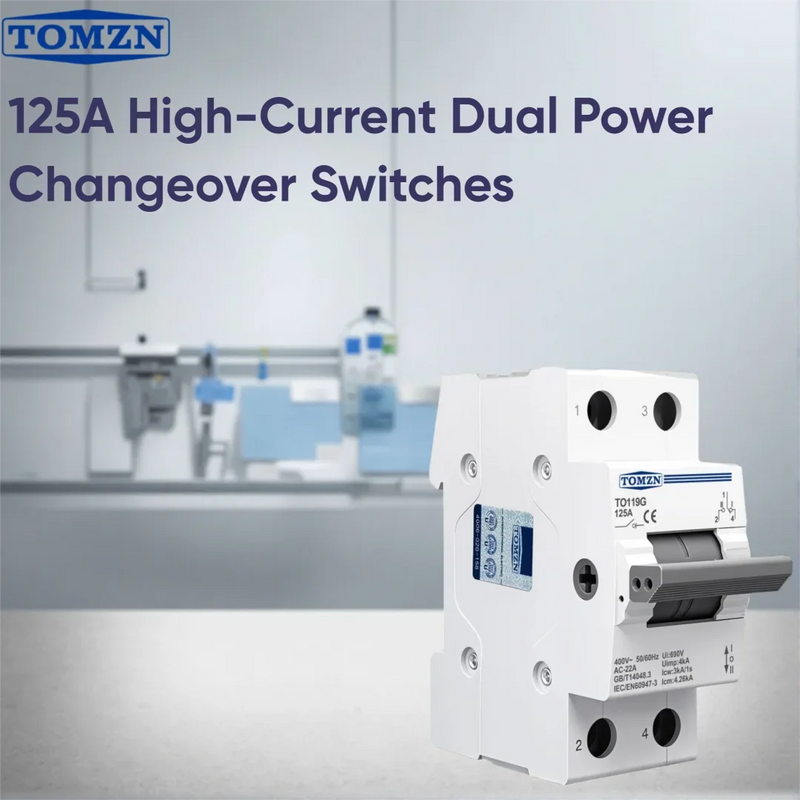 TOMZN TO219G MTS Manual Transfer Switch 1P2P3P4P 400V AC 125A High-Current Dual Power Changeover Switch Isolat Circuit Breaker