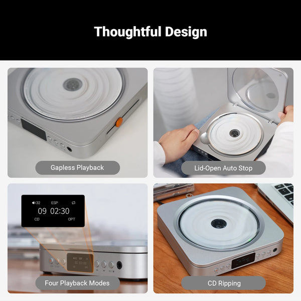 ម៉ាស៊ីនចាក់ស៊ីឌី Fosi Audio Merak HiFi ជាមួយឧបករណ៍បញ្ជាពីចម្ងាយ CS43131 DAC 210MW *2 អំពែរកាស គាំទ្រការបញ្ចូល USB Ripping USB Drive