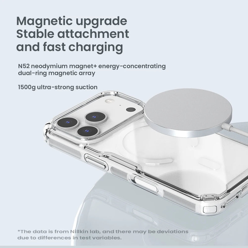 NILLKIN For iPhone 18 Pro Max Magsafe Case Nature Pro Lens Protection Clear TPU Back Cover For iPhone 18 Pro Magnetic Cases