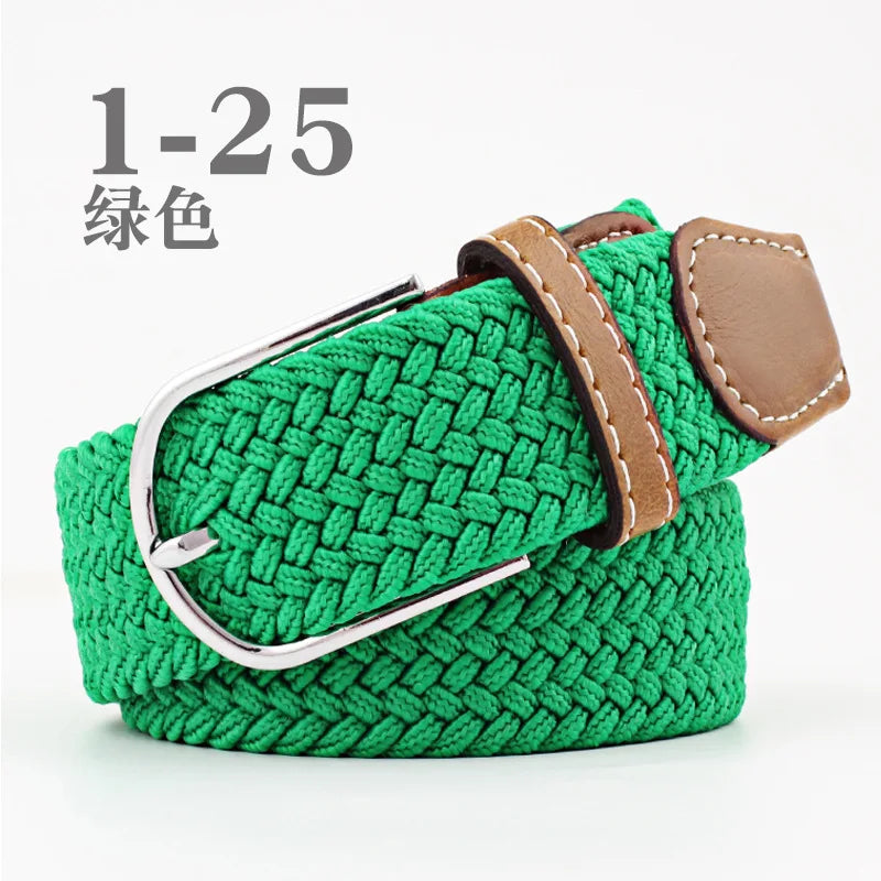 105cm Stretch Woven Belt, Unisex Canvas Belts Fashion Casual Student Belt Women Cinturon Male Waistband.