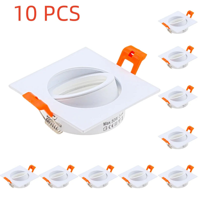JOYINLED 1/10PCS Adjustable LED Recessed Downlight Frame Aluminum Trim Housing GU10 MR16 Ceiling Spotlight Fixture 65mm Cut Out