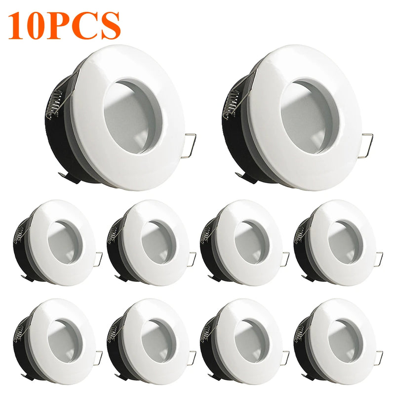 JOYINLED Recessed Spotlights GU10 MR16 Frame IP65 Aluminium White Bathroom Mounting Frame for LED Waterproof Recessed Lights