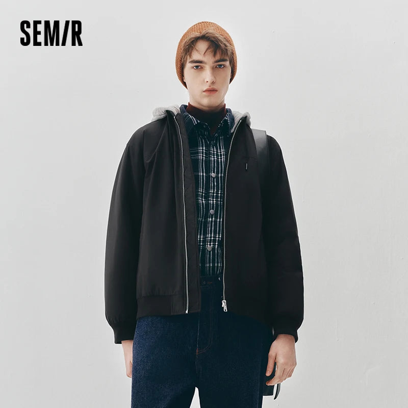 អាវក្រៅ Semir សម្រាប់បុរស ធន់នឹងទឹក ធន់នឹងខ្យល់ ធន់នឹងស្នាមប្រឡាក់ ៩០ ភាគរយ អាវក្រៅបែបស្រទាប់ រចនាបថ Bomber សម្រាប់រដូវរងា ឆ្នាំ២០២៦