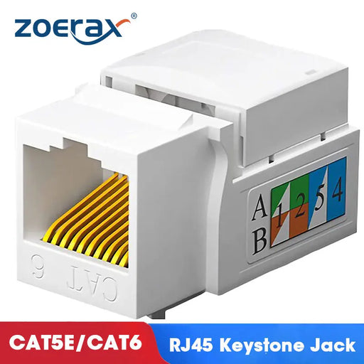 ZoeRax 1PCS Cat5e Cat6 Keystone Jack, RJ45 Keystone Jack, Cat6 Network Coupler, Cat5/5e/6 Ethernet Wall Jack, White
