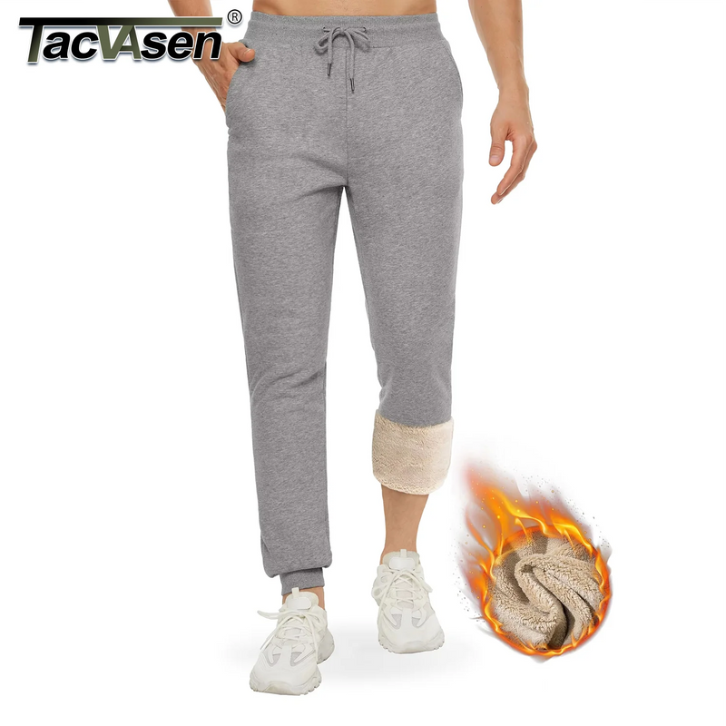 TACVASEN Thicken Sherpa Fleece Lined Sweatpants Mens Heavy Warm Winter Pants Outdoor Hiking Running Athletic Joggers Trousers