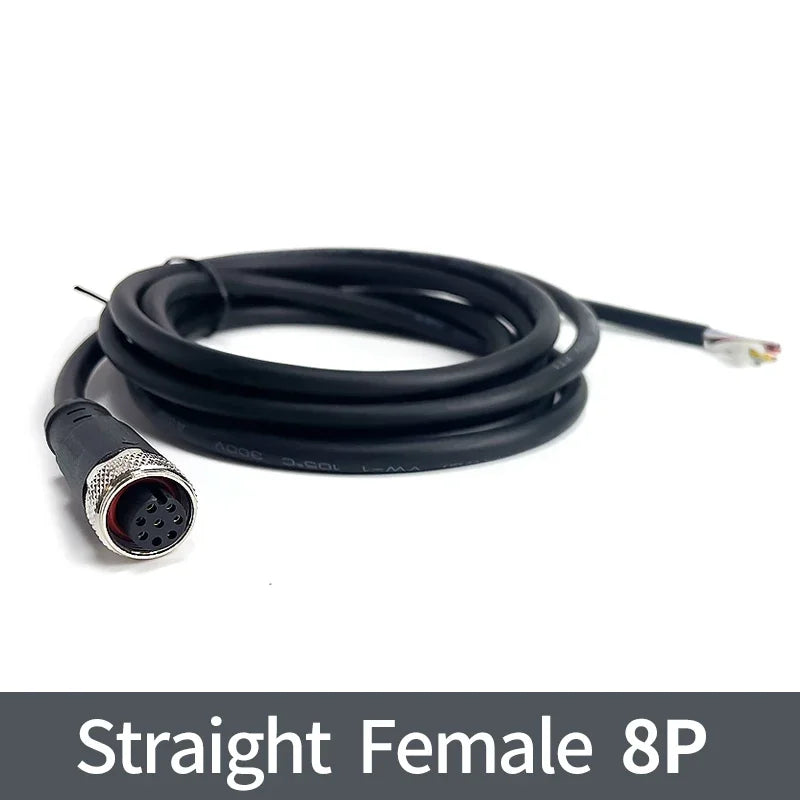 2Meters M12 sensor connector waterproof cable plug Male&Female 4 5 8 12Pin PVC Integrated injection molding M12 connectors