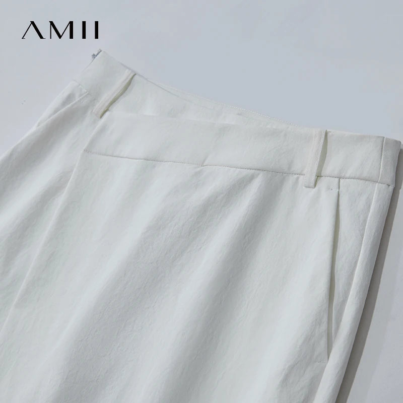 ខោ AMII រដូវស្លឹកឈើជ្រុះសម្រាប់ស្ត្រីឆ្នាំ ២០២៥ ខោជើងវែងមិនស្មើគ្នាសម្រាប់ស្ត្រី រចនាប័ទ្មថ្មី ខោវែងរលុងសម្រាប់ស្ត្រី 12542016