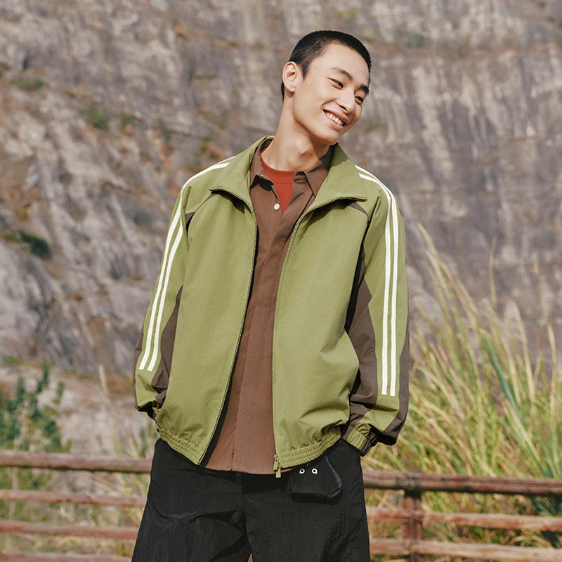 Semir Men Jacket 2026 Spring New Patchwork Sports Striped Oversized Fashion Outdoor Casual Loose Fit Tops