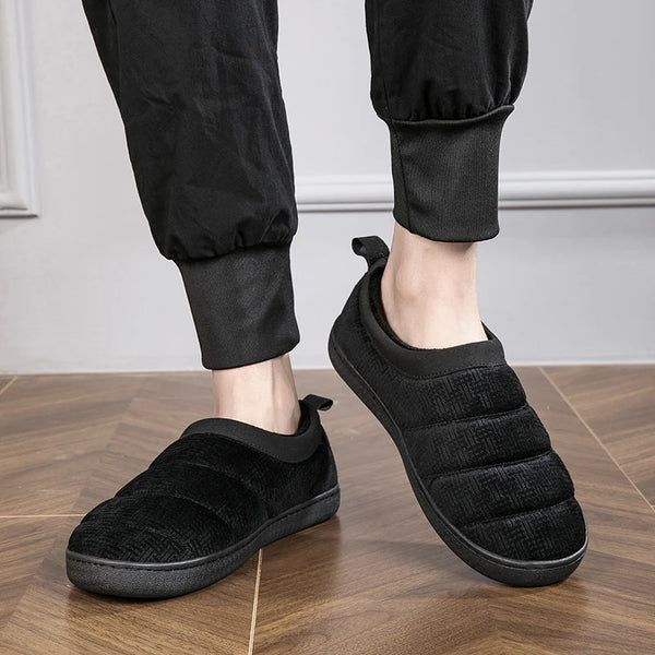 Men Big Size 46 47 Winter Slippers Plush Home Cotton Shoes Indoor Warm Shoes Room House Shoes Unisex Cheap