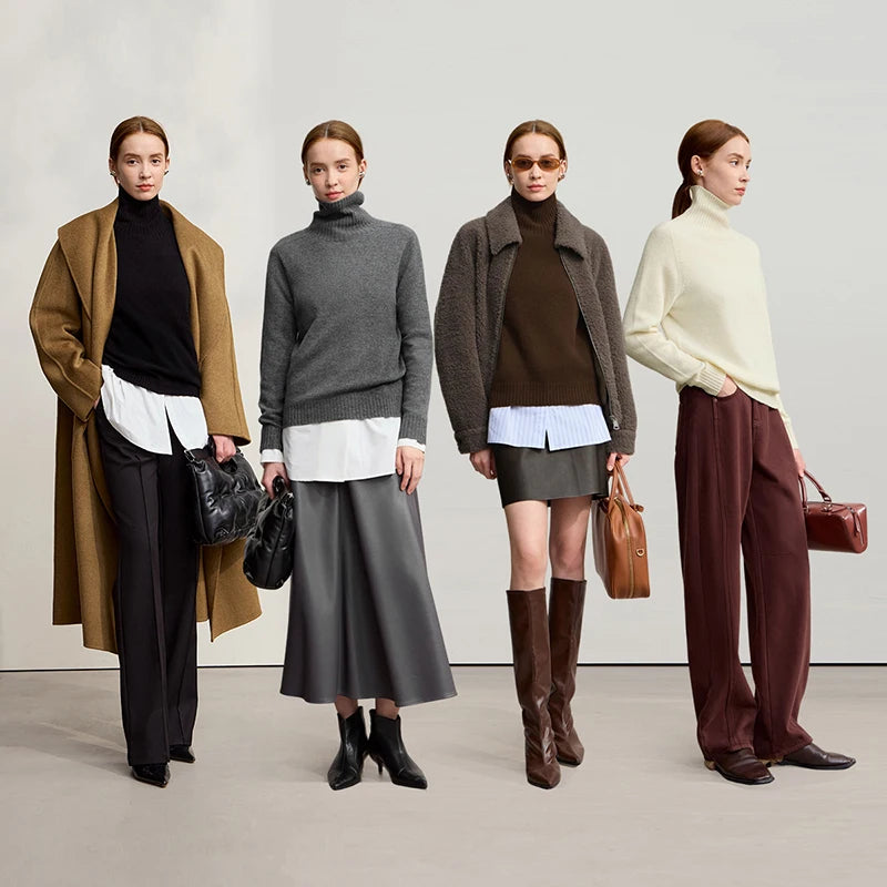 អាវយឺត Amii Minimalism Pullover Knitwear ឆ្នាំ ២០២៥ រដូវរងាថ្មី អាវយឺតក Turtleneck រោមចៀមសម្រាប់នារី ងាយស្រួលប្រើ អាវត្រង់ក្តៅ សម្រាប់ធ្វើដំណើរ 12514016
