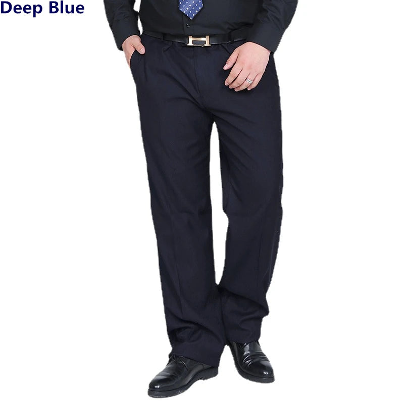 10XL Men's Black Suit Pants, Business Casual Trouser, Dark Blue Male Cool Choice Pant, New 2026
