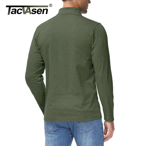 TACVASEN Spring/Fall Thermal Sports Sweater Men's 1/4 Zipper Tops Breathable Gym Running T Shirt Pullover Male Activewear